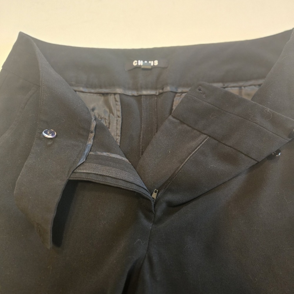 Chaus Black Straight Leg Flat Front Womens Trousers‎ Pants Size 8